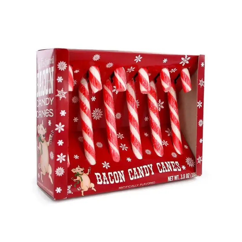 Archie McPhee Bacon Candy Canes: 6-Piece Box