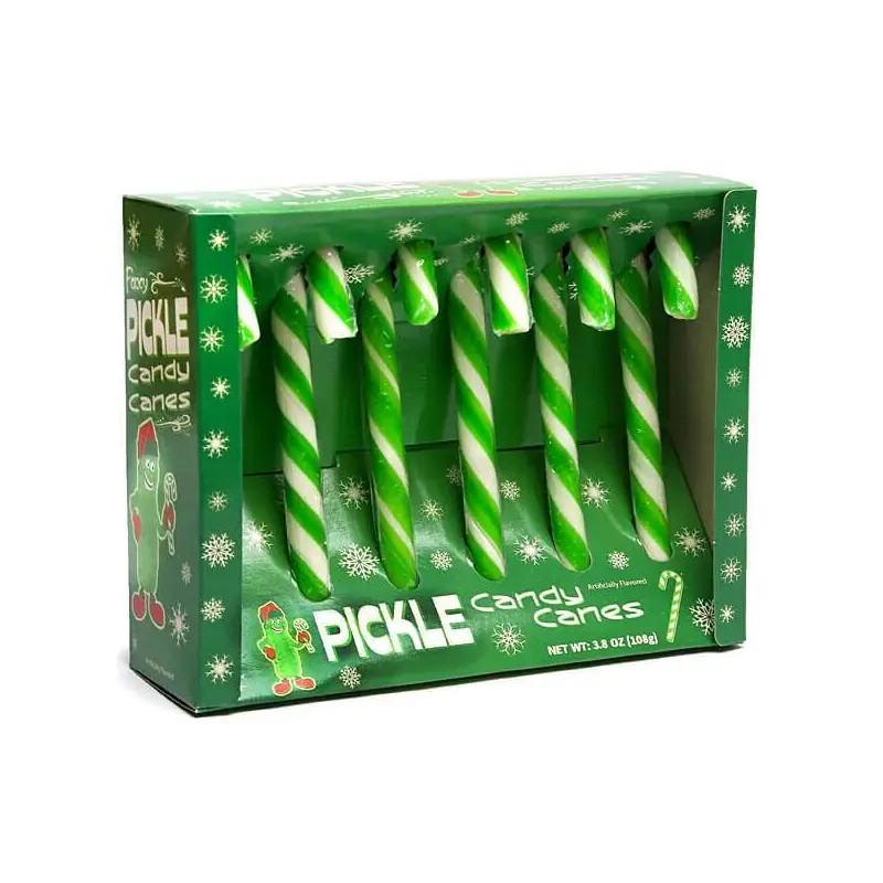 Archie McPhee Pickle Candy Canes: 6-Piece Box