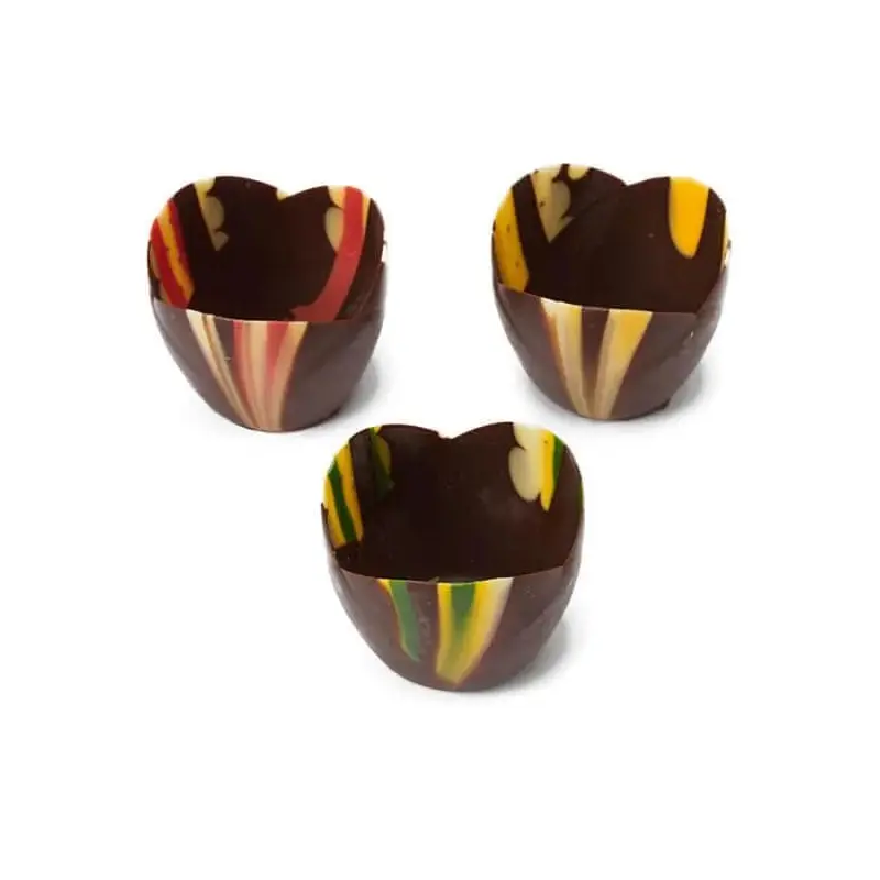 Marbled Chocolate Flower Cups: 6-Piece Box