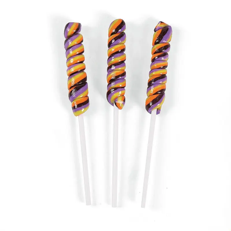 Mini Halloween Twisty Grape-Flavored Lollipops: 24-Piece Box