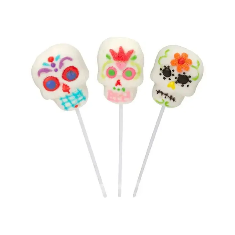 Treat Street Marshmallow Skull Lollipops: 12-Piece Box