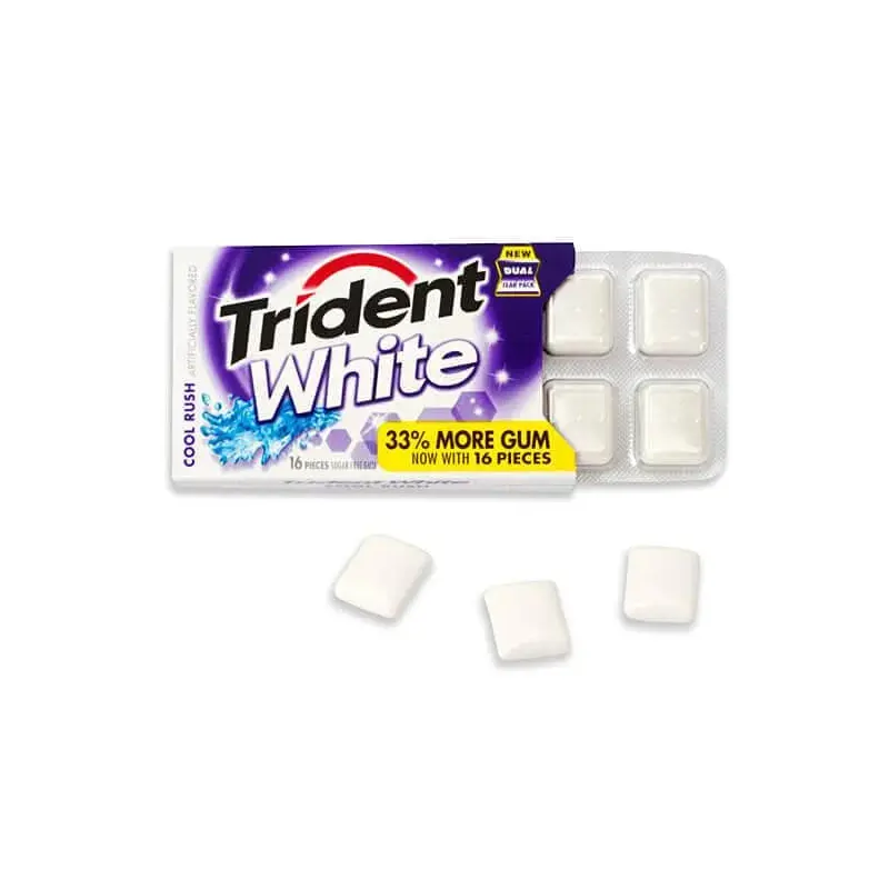 Trident White Cool Rush Sugar Free Gum Packs: 9-Piece Box