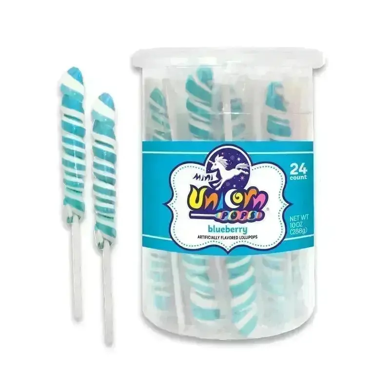 Unicorn Pops Twist Suckers - Light Blue: 24-Piece Jar