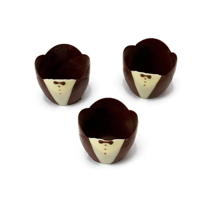 White and Dark Chocolate Tuxedo Cups: 6-Piece Box