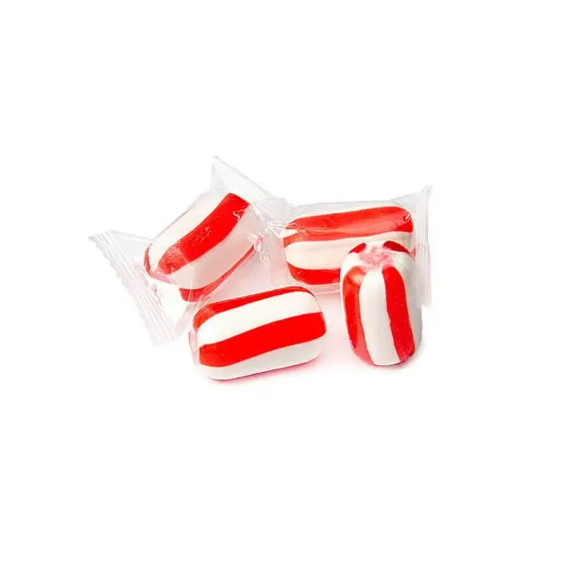 YumJunkie Sassy Cylinders Cherry Red Striped Hard Candy: 5LB Bag