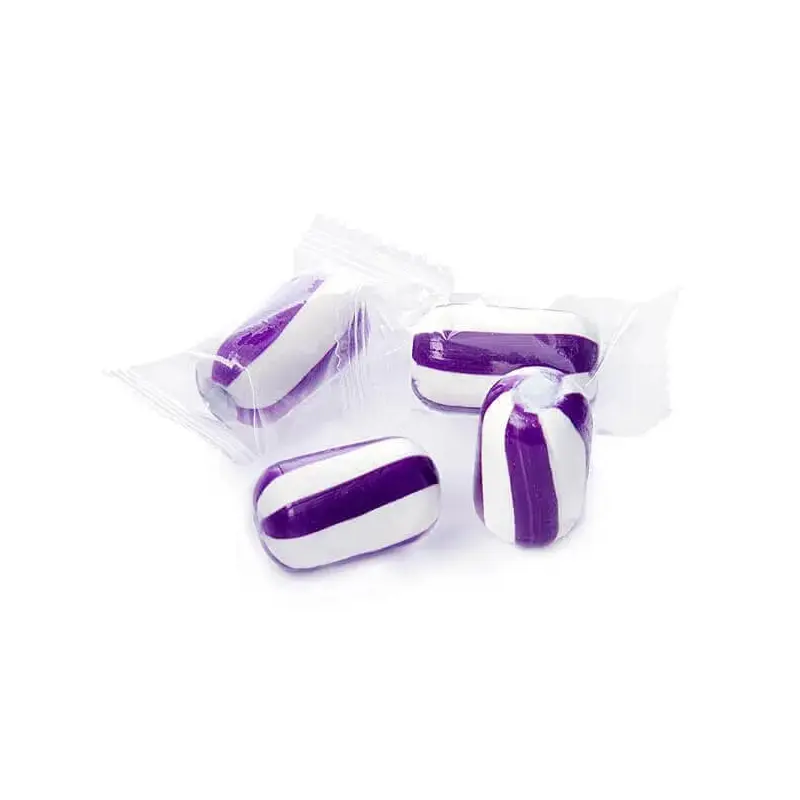 YumJunkie Sassy Cylinders Grape Purple Striped Hard Candy: 5LB Bag
