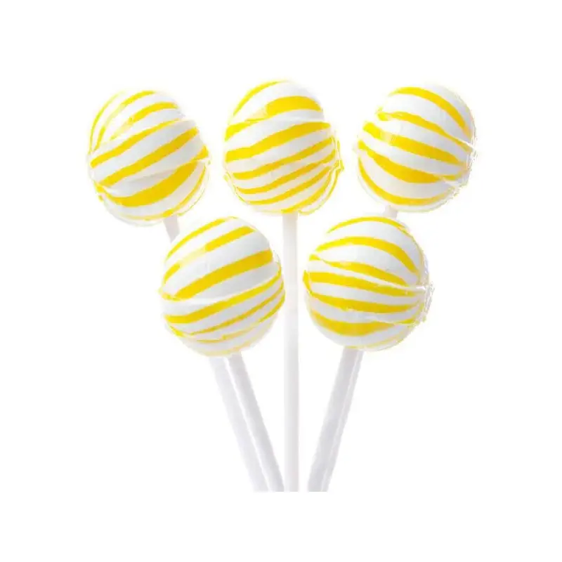 YumJunkie Sassy Spheres Banana Yellow Striped Ball Lollipops: 100-Piece Bag