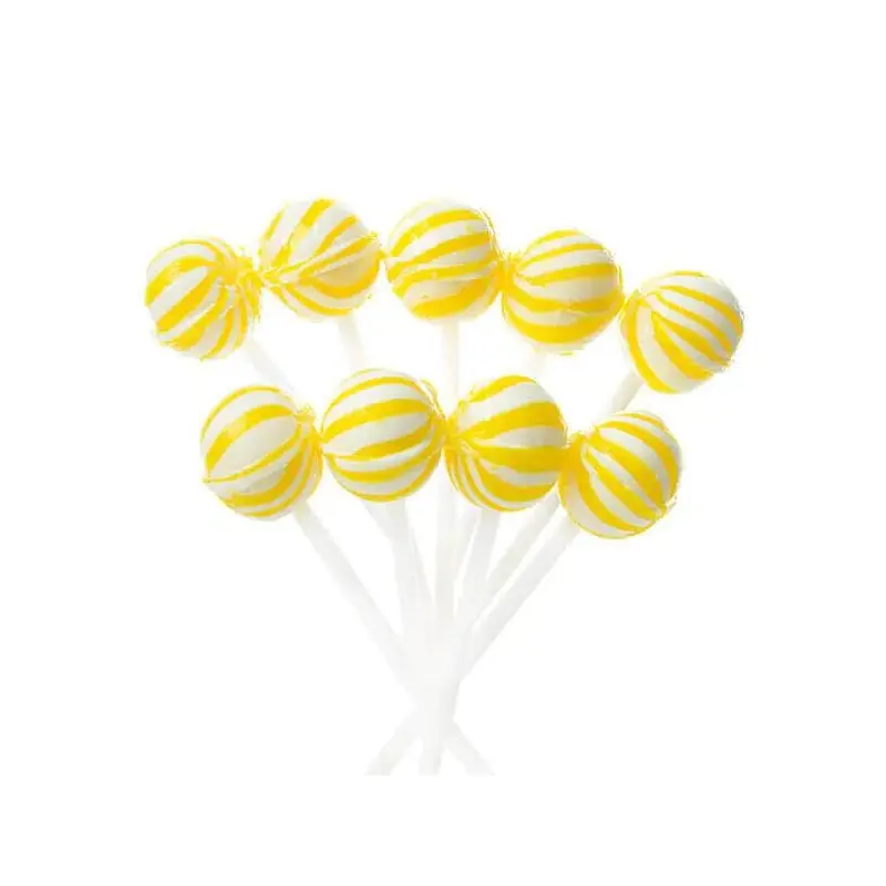 YumJunkie Sassy Spheres Banana Yellow Striped Ball Lollipops - Petite: 400-Piece Bag