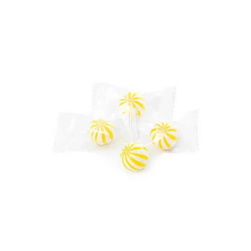 YumJunkie Sassy Spheres Banana Yellow Striped Candy Balls - Petite: 5LB Bag