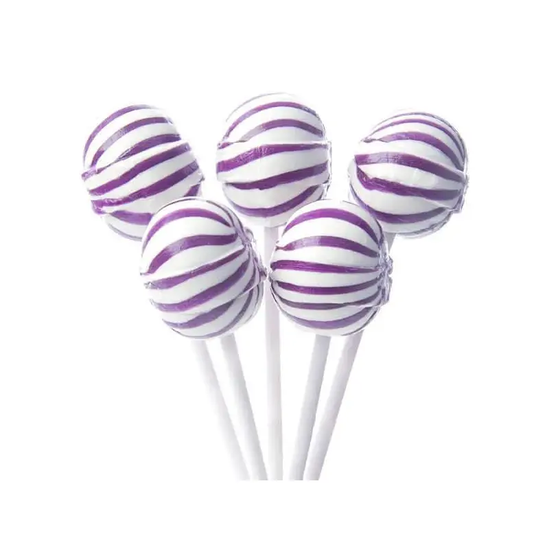 YumJunkie Sassy Spheres Grape Purple Striped Ball Lollipops: 100-Piece Bag