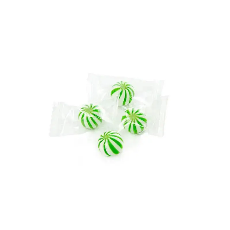 YumJunkie Sassy Spheres Lime Green Striped Candy Balls - Petite: 5LB Bag