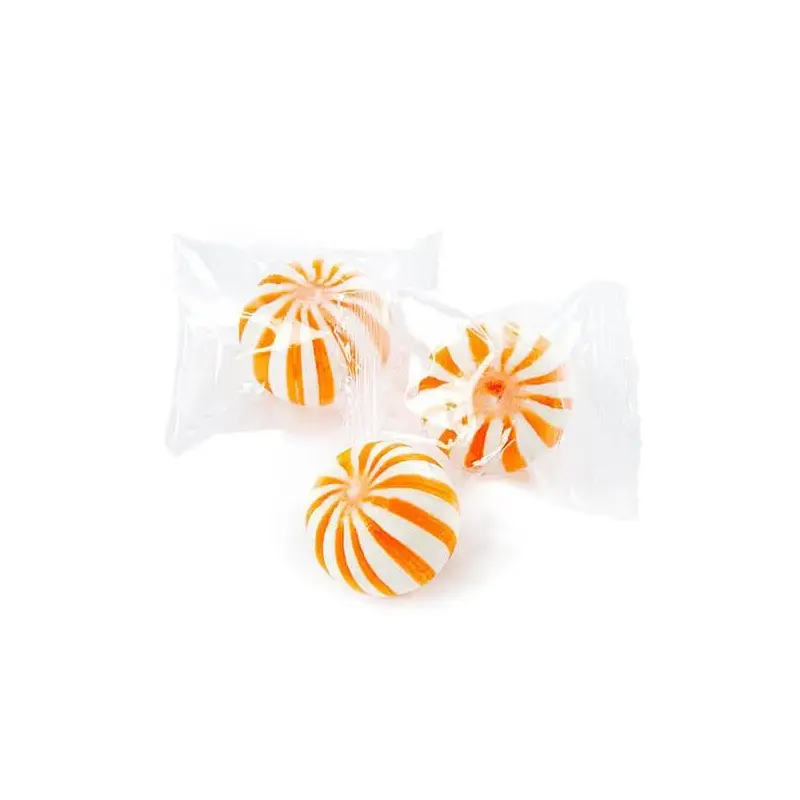 YumJunkie Sassy Spheres Orange Striped Candy Balls: 5LB Bag