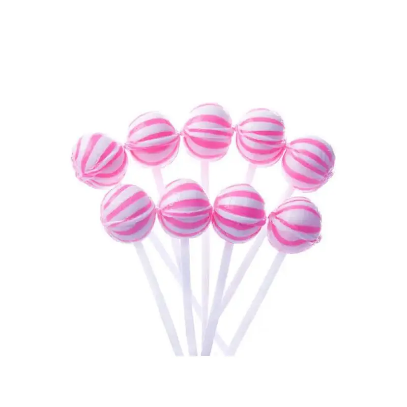 YumJunkie Sassy Spheres Strawberry Pink Striped Ball Lollipops - Petite: 400-Piece Bag