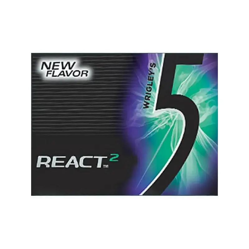 5 Gum Sugar Free Slim Packs - React Mint: 10-Piece Box