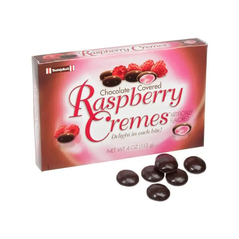 Chocolate Covered Raspberry Cremes Candy 4-Ounce Packs: 12-Piece Box
