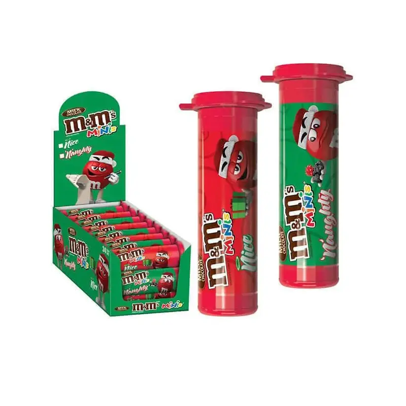 Christmas M&M's Minis Naughty or Nice Candy Tubes: 24-Piece Box