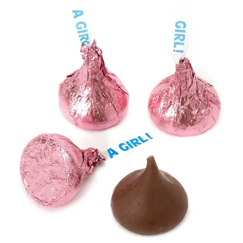 Hershey Kisses It's a Girl Pink Foiled Milk Chocolate Candy: 7-Ounce Bag