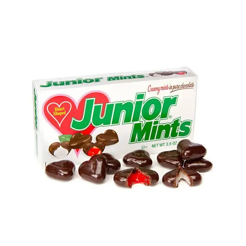 Junior Mints Heart Shaped Candy 3.5-Ounce Packs: 12-Piece Box