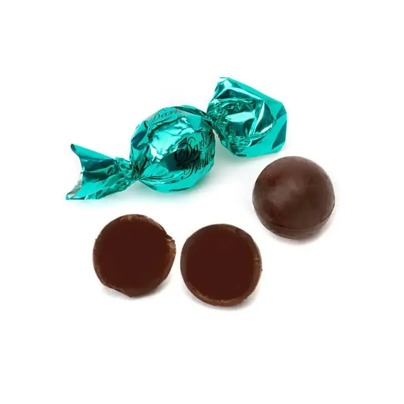 Madelaine Aqua Green Foiled Dark Chocolate Truffles: 30-Piece Tub