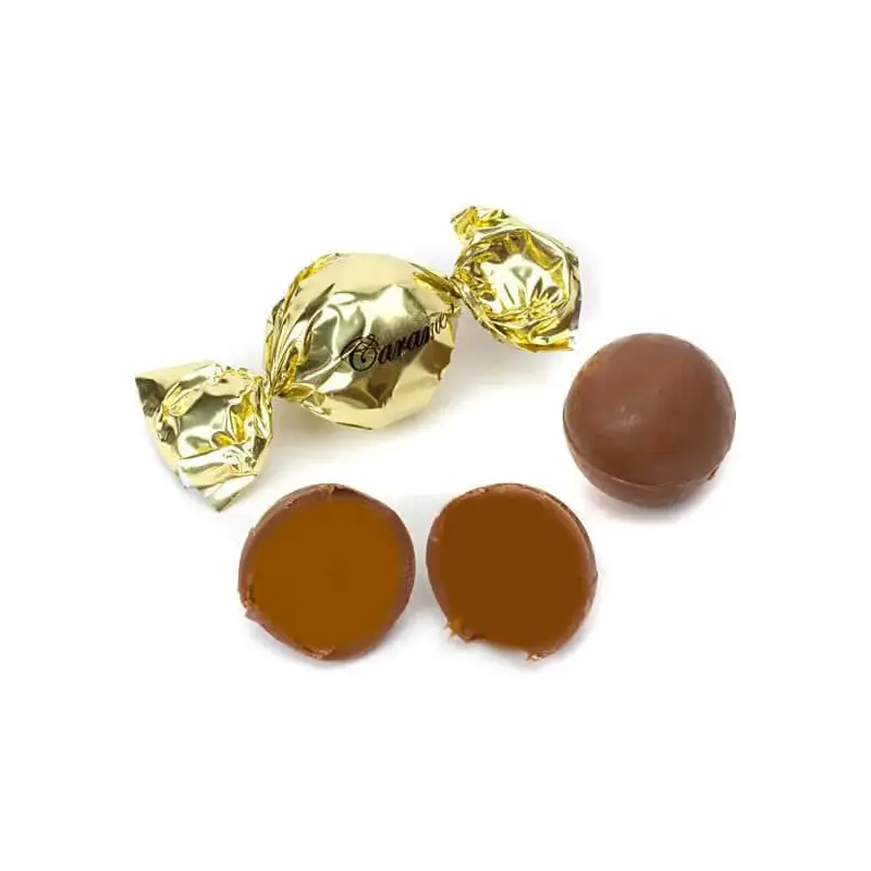 Madelaine Gold Foiled Caramel Filled Chocolate Truffles: 30-Piece Tub