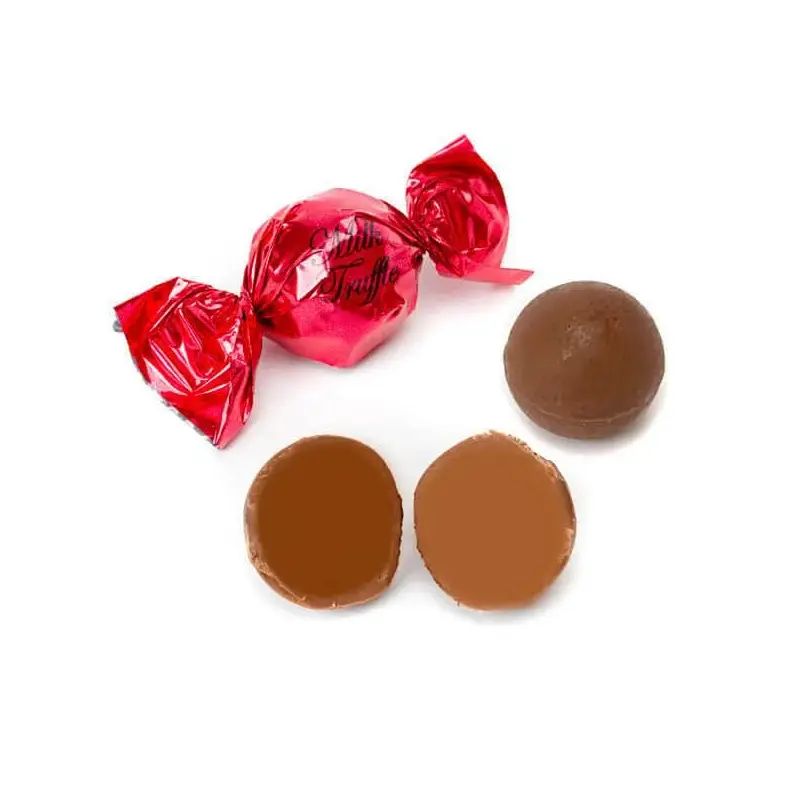 Madelaine Red Foiled Milk Chocolate Truffles: 30-Piece Tub