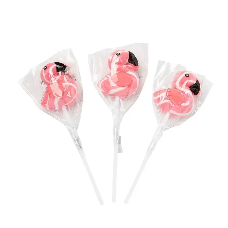 Pink Flamingo Shaped Swirl Pops: 12-Piece Box