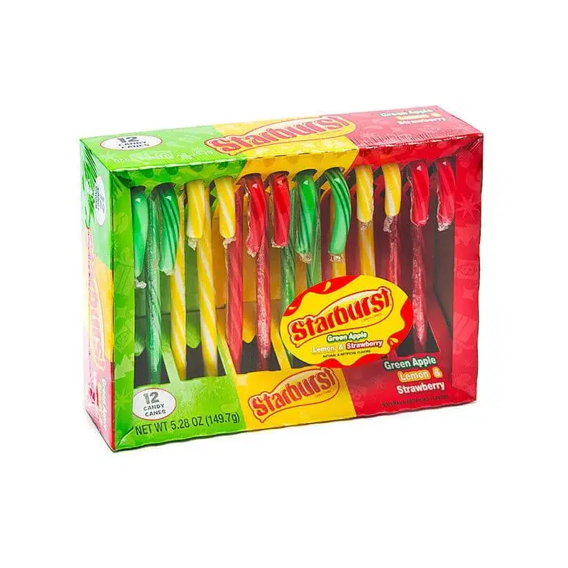 Starburst Candy Canes: 12-Piece Box