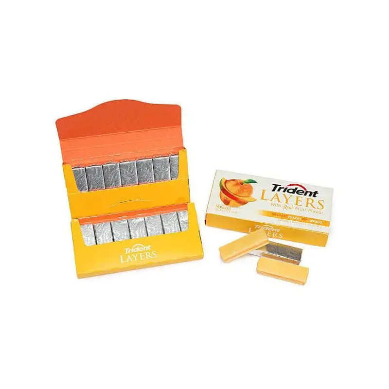 Trident Layers Sugar Free Gum Packs - Peach Mango: 12-Piece Box