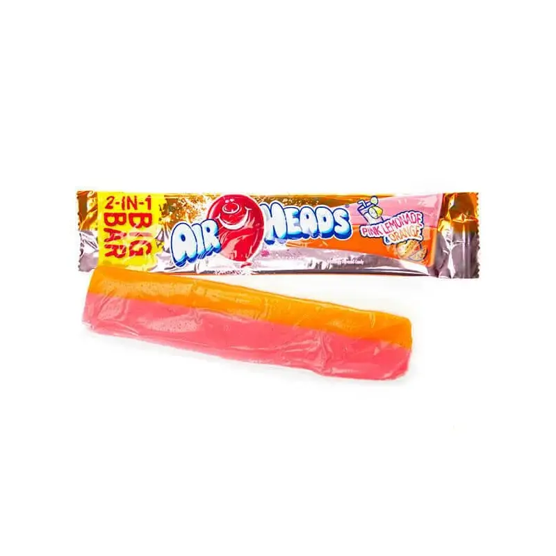 AirHeads Big Bar Taffy Candy - Pink Lemonade and Orange: 24-Piece Box