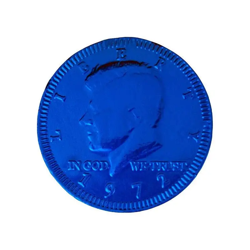 Dark Blue Foiled Milk Chocolate Coins: 1LB Bag
