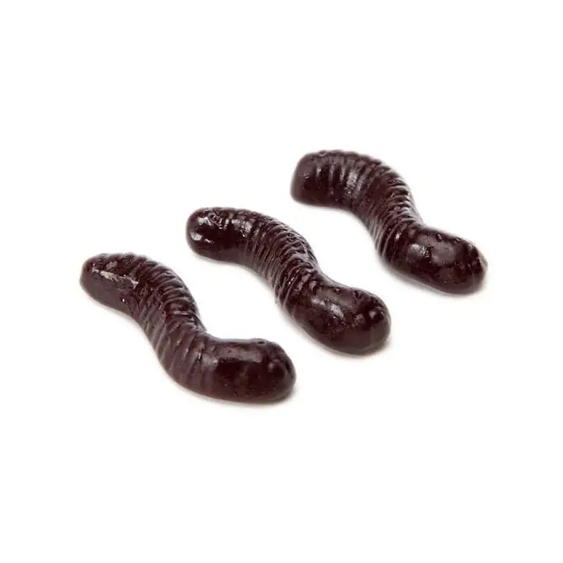 Gummy Inch Worms - Black Cherry: 5LB Bag