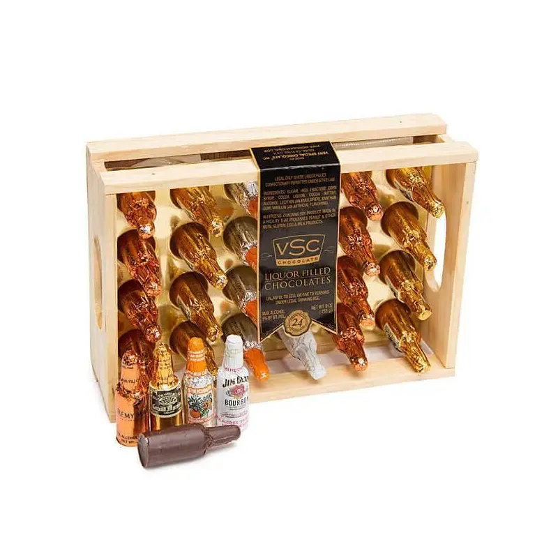 Liquor Filled Chocolate Bottles: 24-Piece Crate