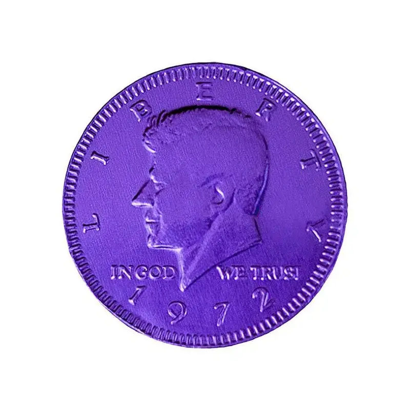 Purple Foiled Milk Chocolate Coins: 1LB Bag