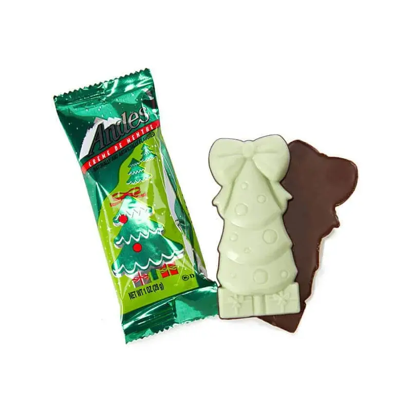 Andes Mints Creme de Menthe Christmas Trees Chocolate Candy: 24-Piece Display