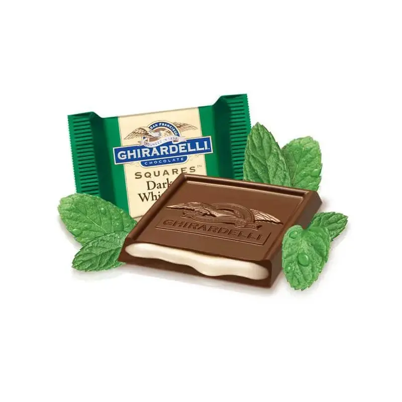 Ghirardelli Dark Chocolate with Mint Filling Squares: 50-Piece Box