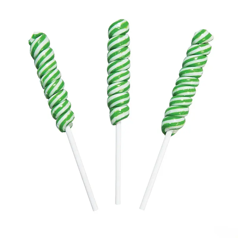 Mini Green Twisty Pops - Lime: 24-Piece Bag