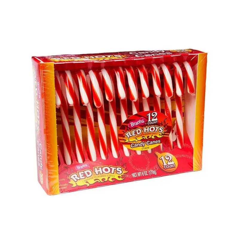 Red Hots Candy Canes: 12-Piece Box