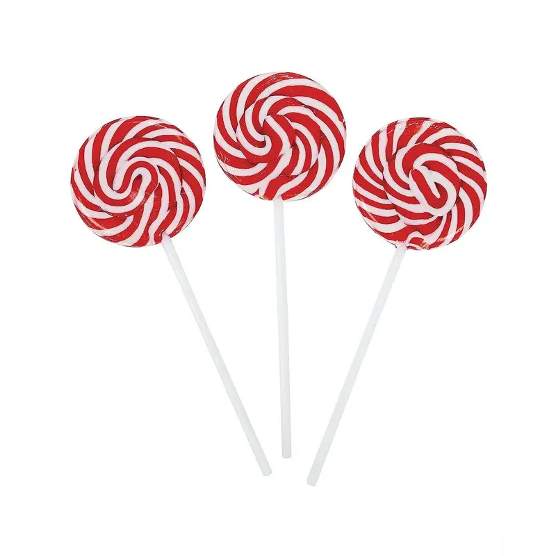 Red Petite Swirl Lollipops - Cherry: 24-Piece Bag