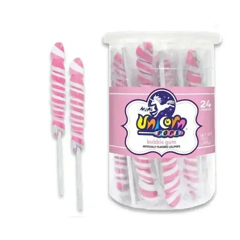 Unicorn Pops Twist Suckers - Light Pink: 24-Piece Jar