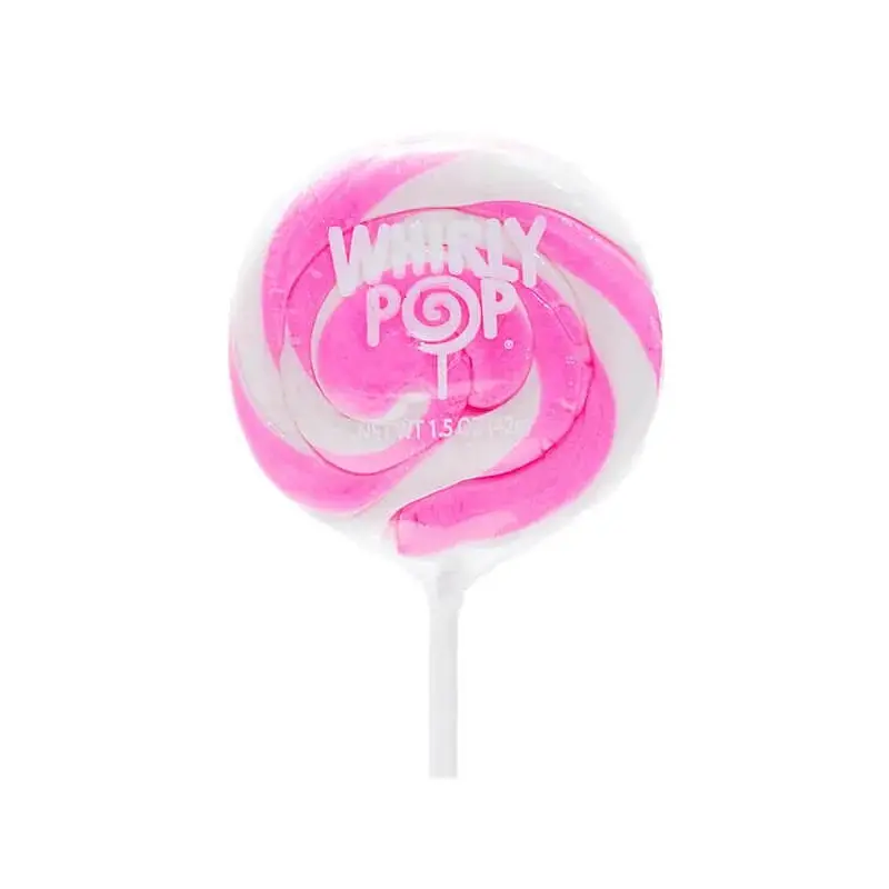 Whirly Pop 1.5-Ounce Swirl Suckers - Light Pink: 24-Piece Display