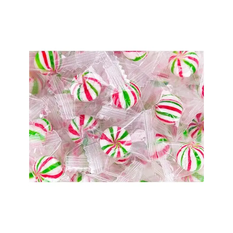 YumJunkie Sassy Spheres Christmas Striped Hard Candy Balls - Petite: 5LB Bag