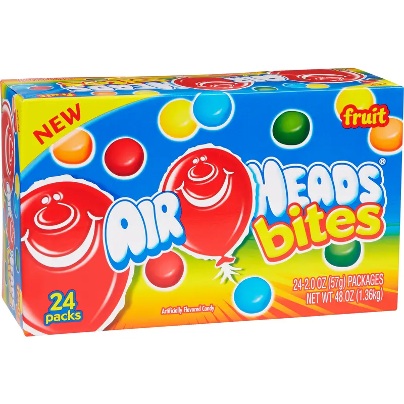 AirHeads Bites Taffy Candy Packs - Fruit: 24-Piece Box