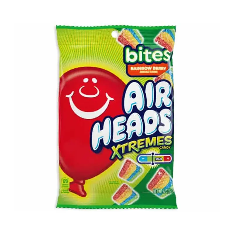 AirHeads Xtremes Sour Belts Bites Candy Packs - Rainbow Berry: 12-Piece Box
