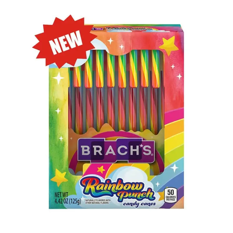 Brachs Rainbow Punch Candy Canes: 12-Piece Box