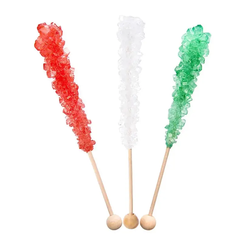Espeez Rock Candy Crystal Sticks - Christmas Colors Assortment: 36-Piece Tub