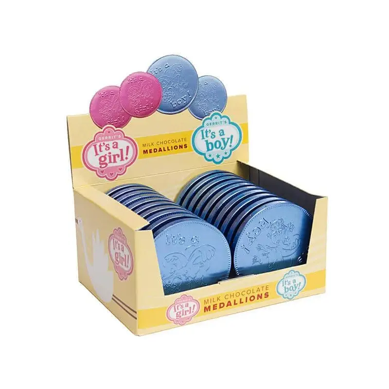 Fort Knox It's a Boy Foiled Milk Chocolate 4-Inch Medallions: 20-Piece Box