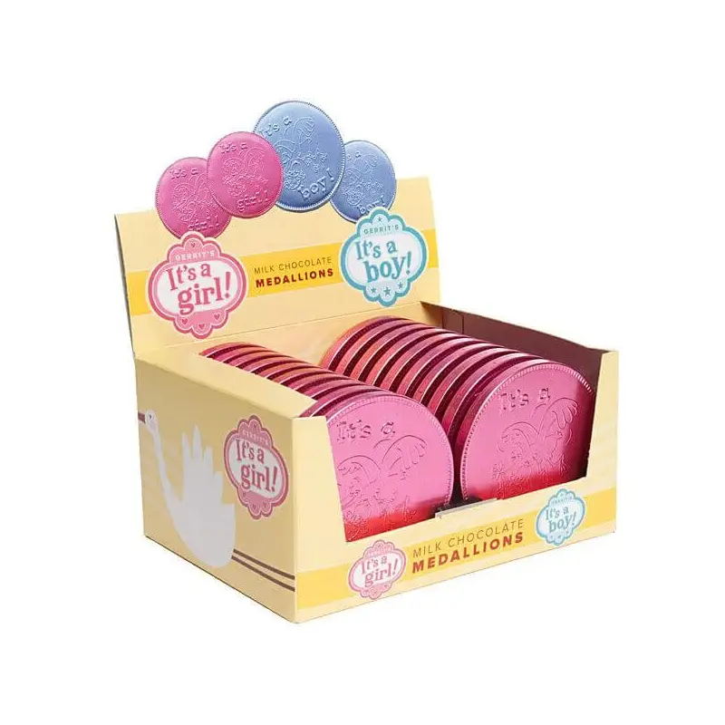 Fort Knox It's a Girl Foiled Milk Chocolate 4-Inch Medallions: 20-Piece Box