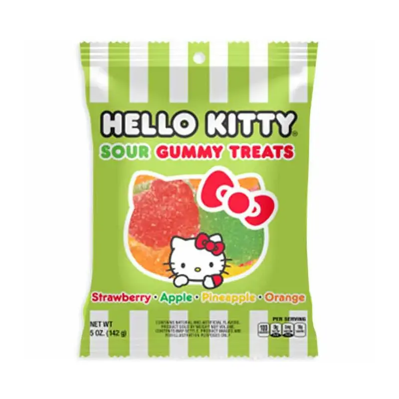 Hello Kitty Sour Gummy Candy Peg Bags: 12-Piece Box