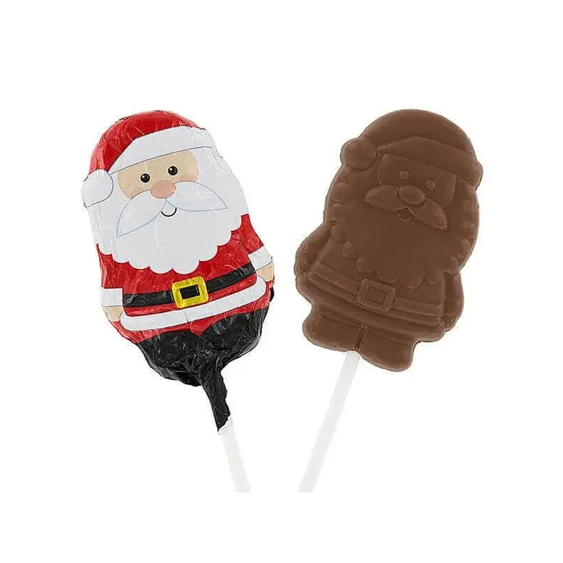 Palmer Foiled Milk Chocolate Santa Pops: 18-Piece Box