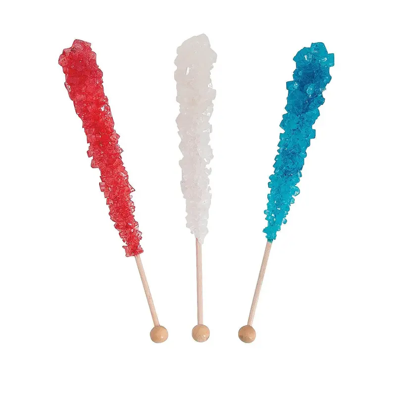 Rock Candy Crystal Sticks - USA Colors Assortment: 12-Piece Box